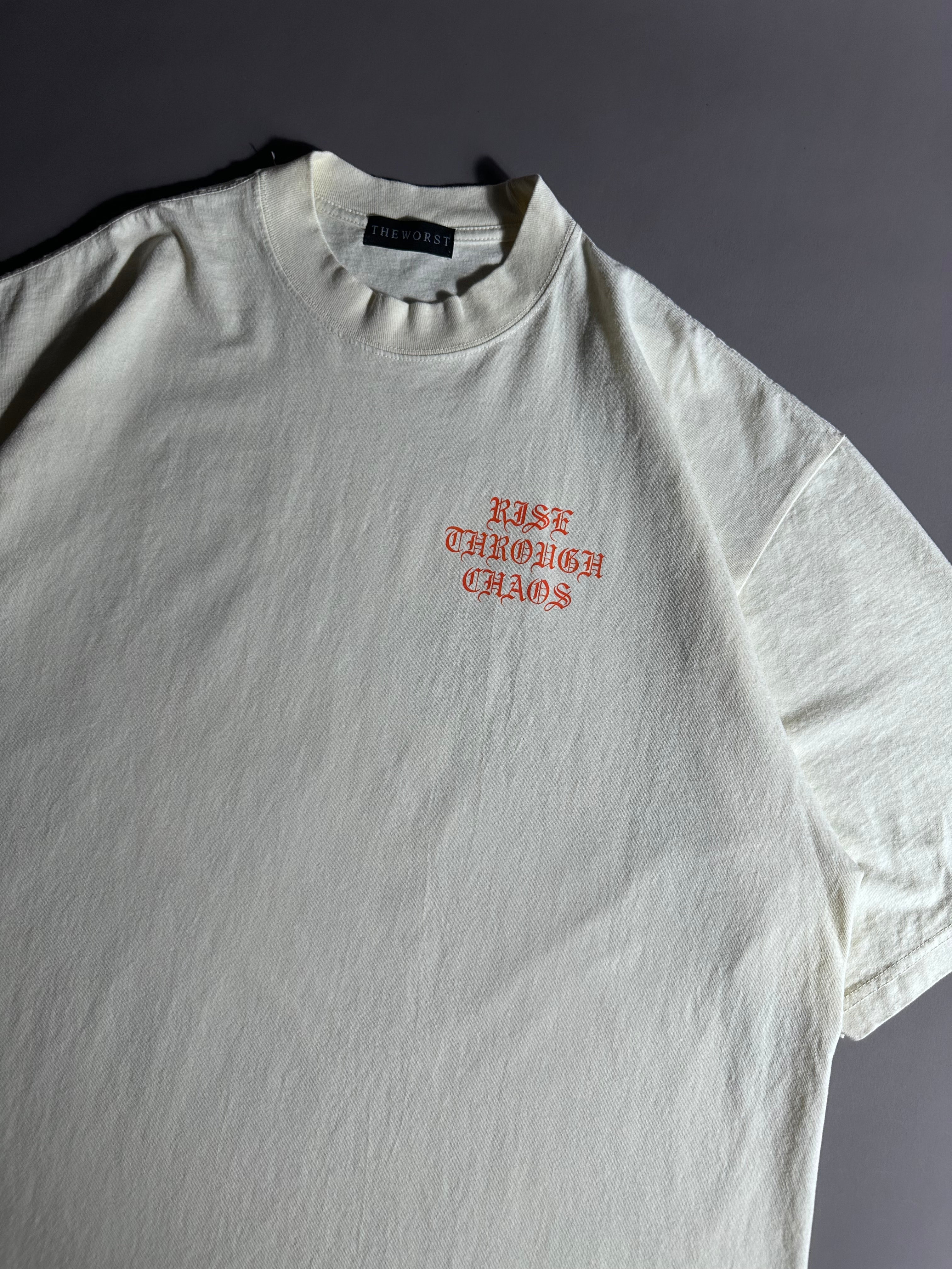 SPRAY PAINTED ANGEL “OVERSIZED” DROP SHOULDER TEE IN OFF WHITE