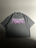 PURPLE GOTHIC CROSS “OVERSIZED” DROP SHOULDER TEE IN VINTAGE BLACK