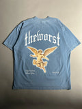 RISING THROUGH CHAOS OVERSIZED TEE IN WASHED BLUE