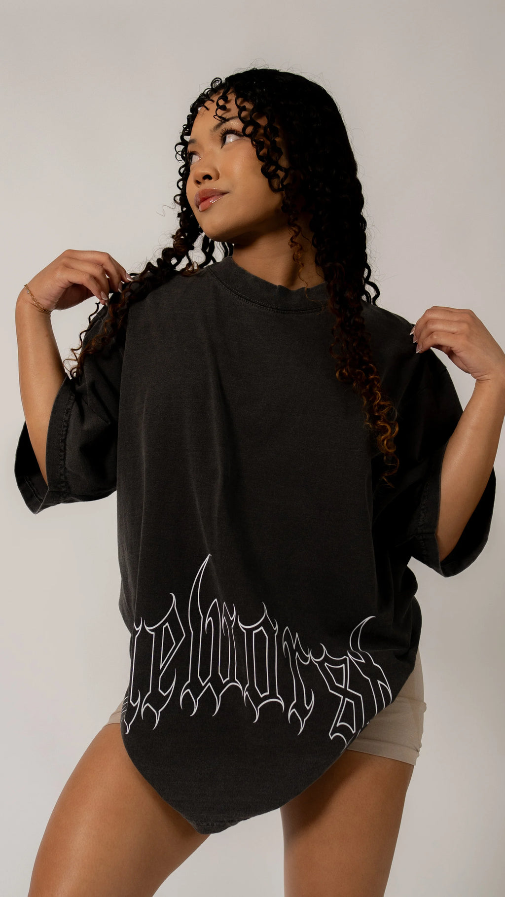 RISE THROUGH CHAOS “OVERSIZED” TEE IN VINTAGE BLACK