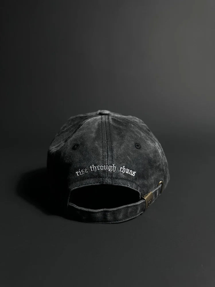 RISE THROUGH CHAOS VINTAGE BLACK DAD HAT