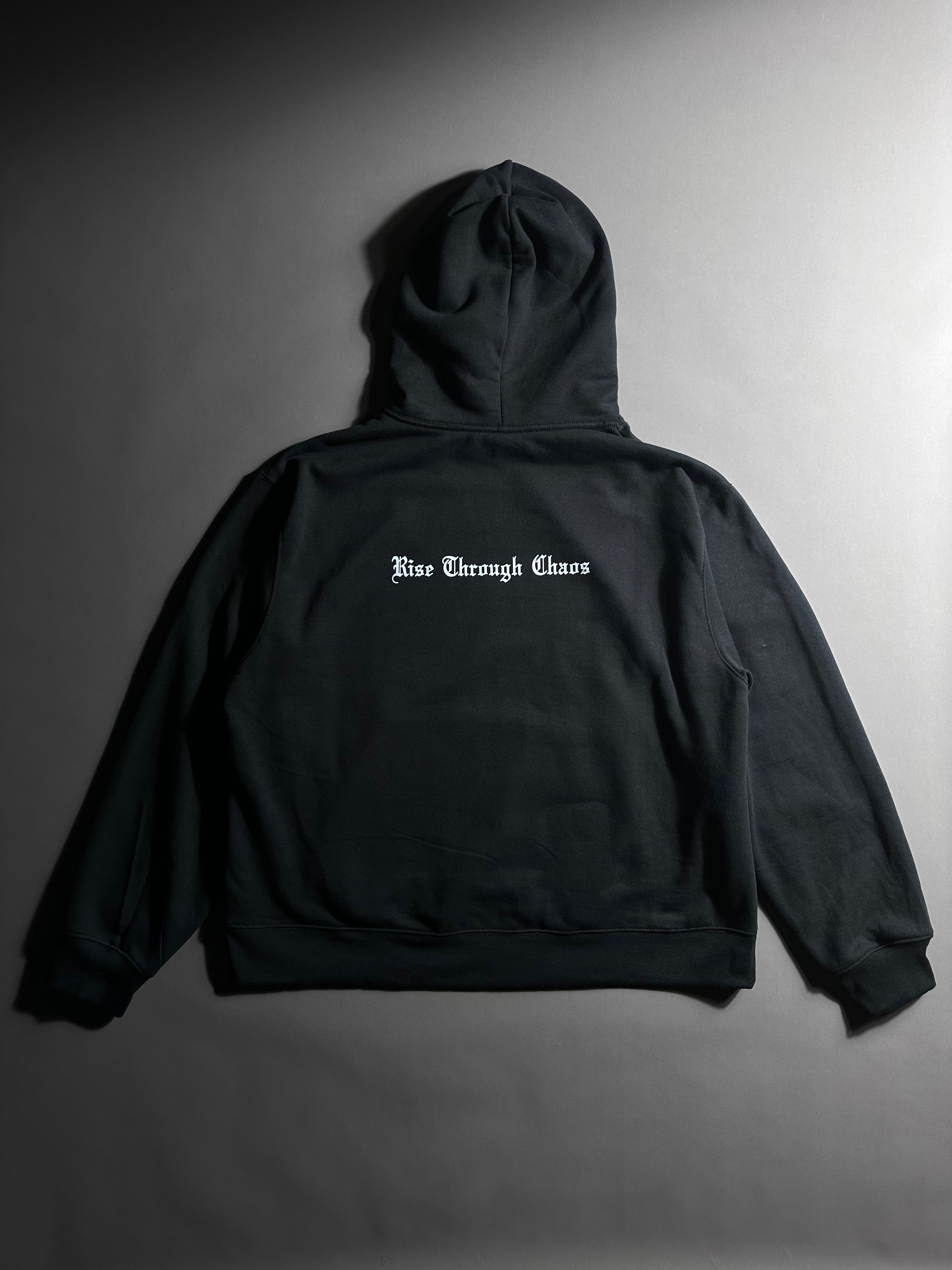 RISE THROUGH CHAOS “OVERSIZED” HOODIE IN BLACK