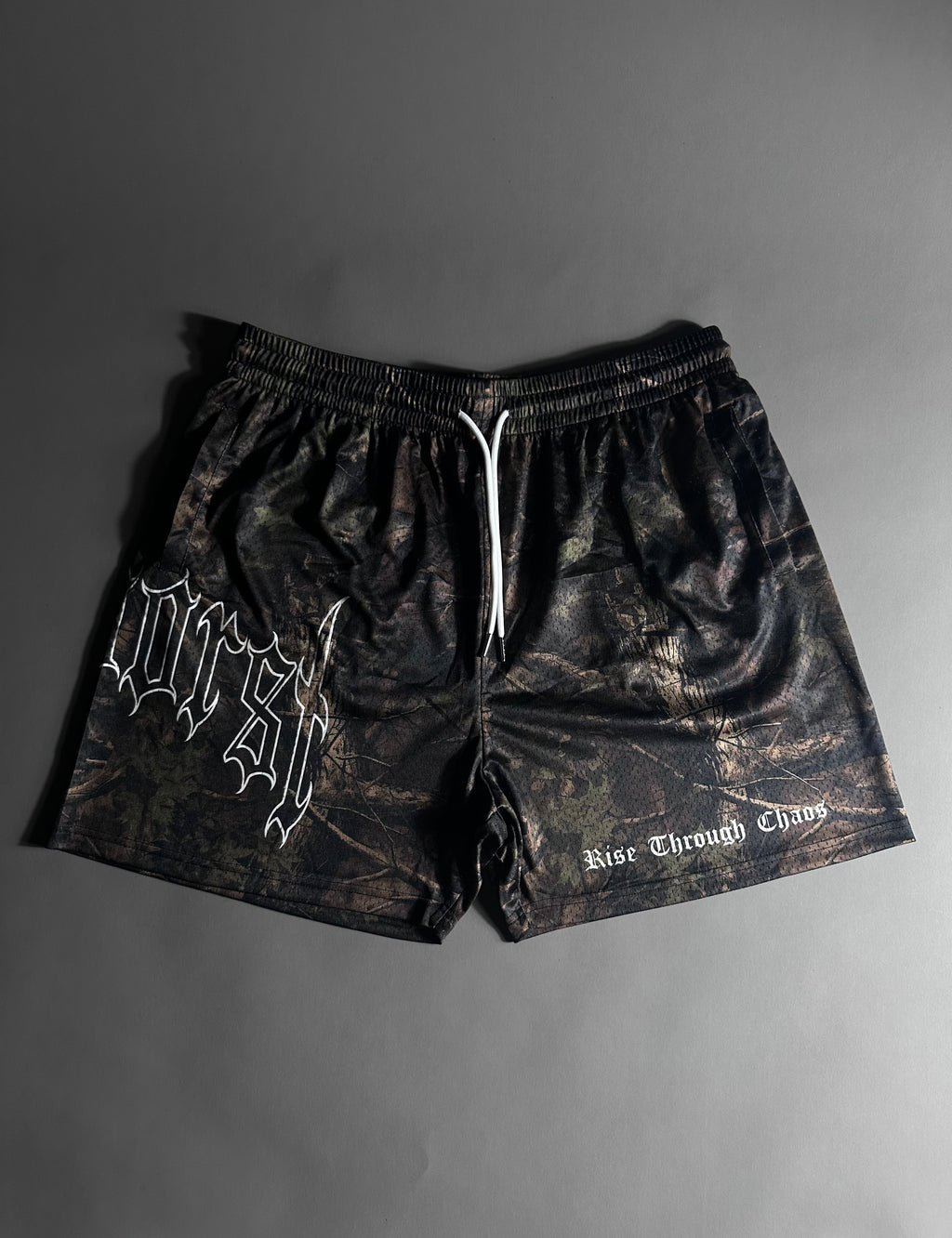 Rise Through chaos Shorts in Woodland Camo