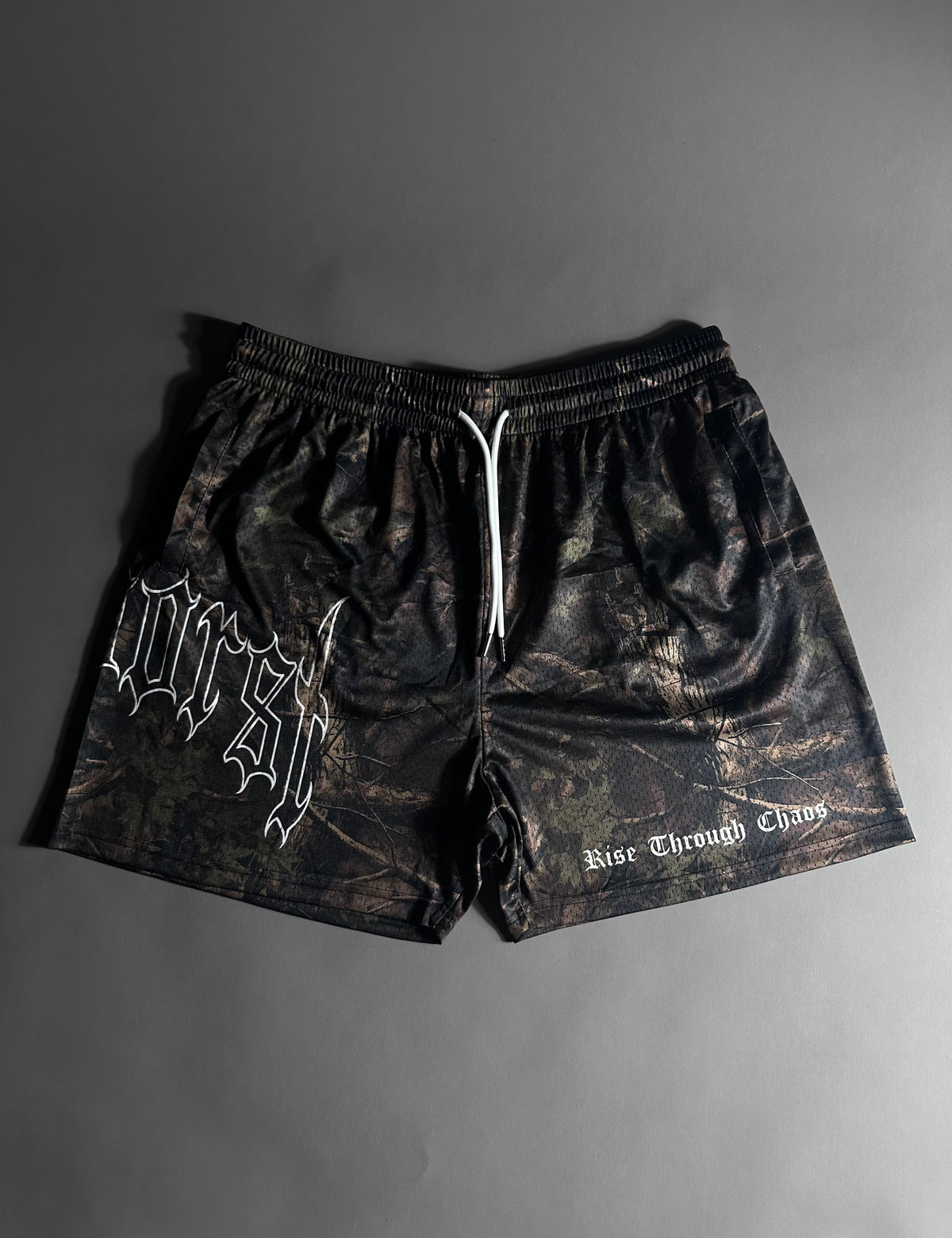 Rise Through chaos Shorts in Woodland Camo